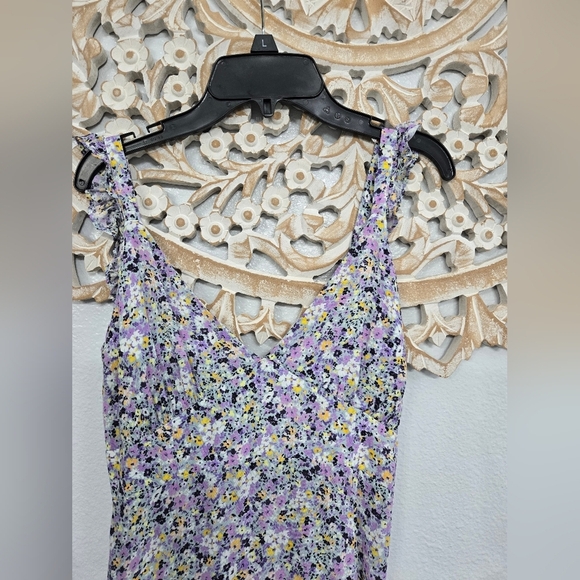 Zara Floral Ditzy Sleeveless Midi Dress with Slit - Picture 3 of 7